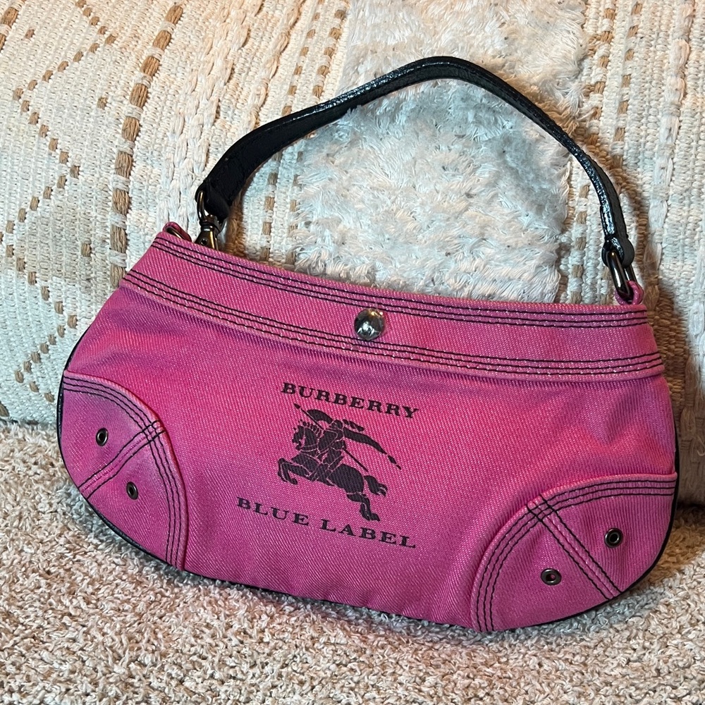 Burberry Pink Canvas Blue Label Shoulder Bag